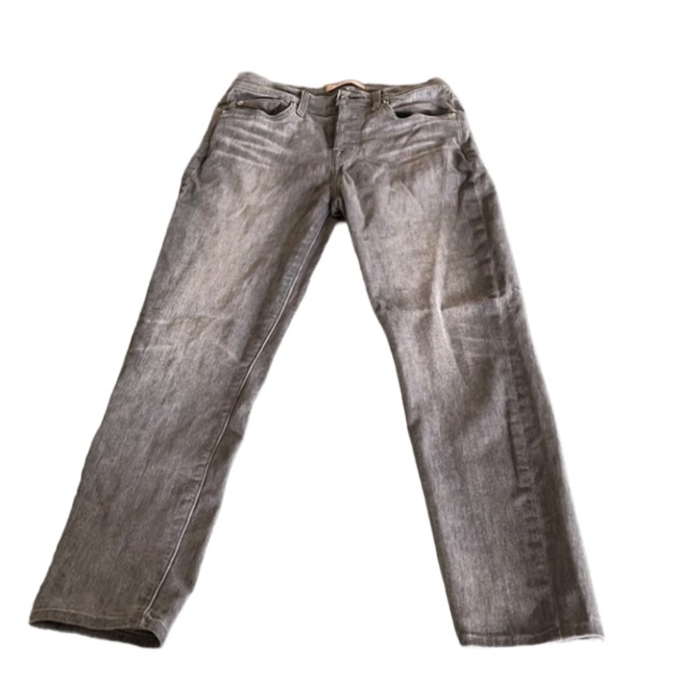 7 For All Mankind Josefina Luxe Vintage Grey Boyfriend Jeans Size 25 Button Fly